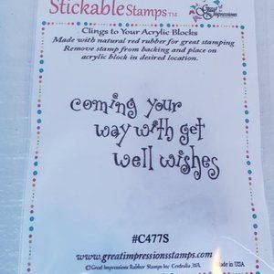 WELL WISHES Self-Mounting Rubber Stamp VARIETY
